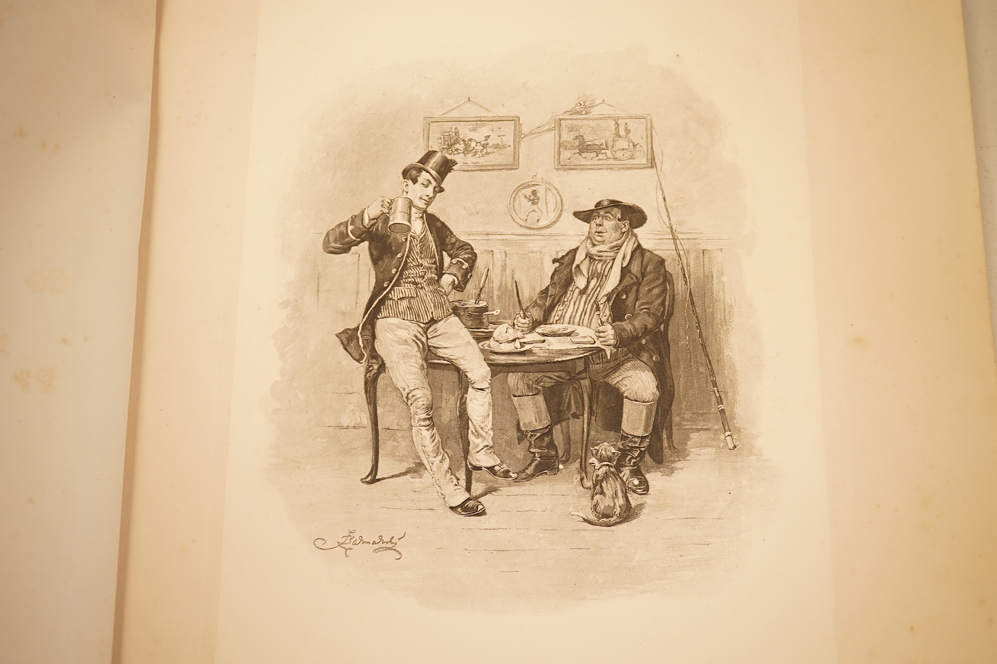 Archer, Thomas - Charles Dickens: a gossip about his life, works, and characters ... 6 parts (as issued). 18 photogravure plates (by Frank Barnard) and num. other illus.; publisher's cloth backed pictorial boards, folio.